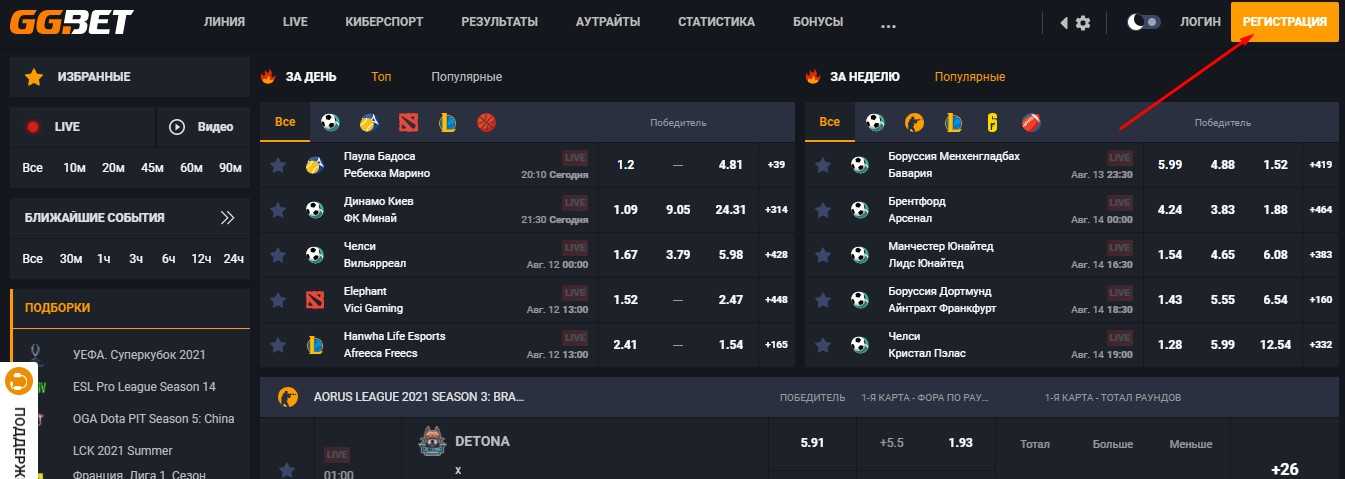 Регистрация на ГГбет