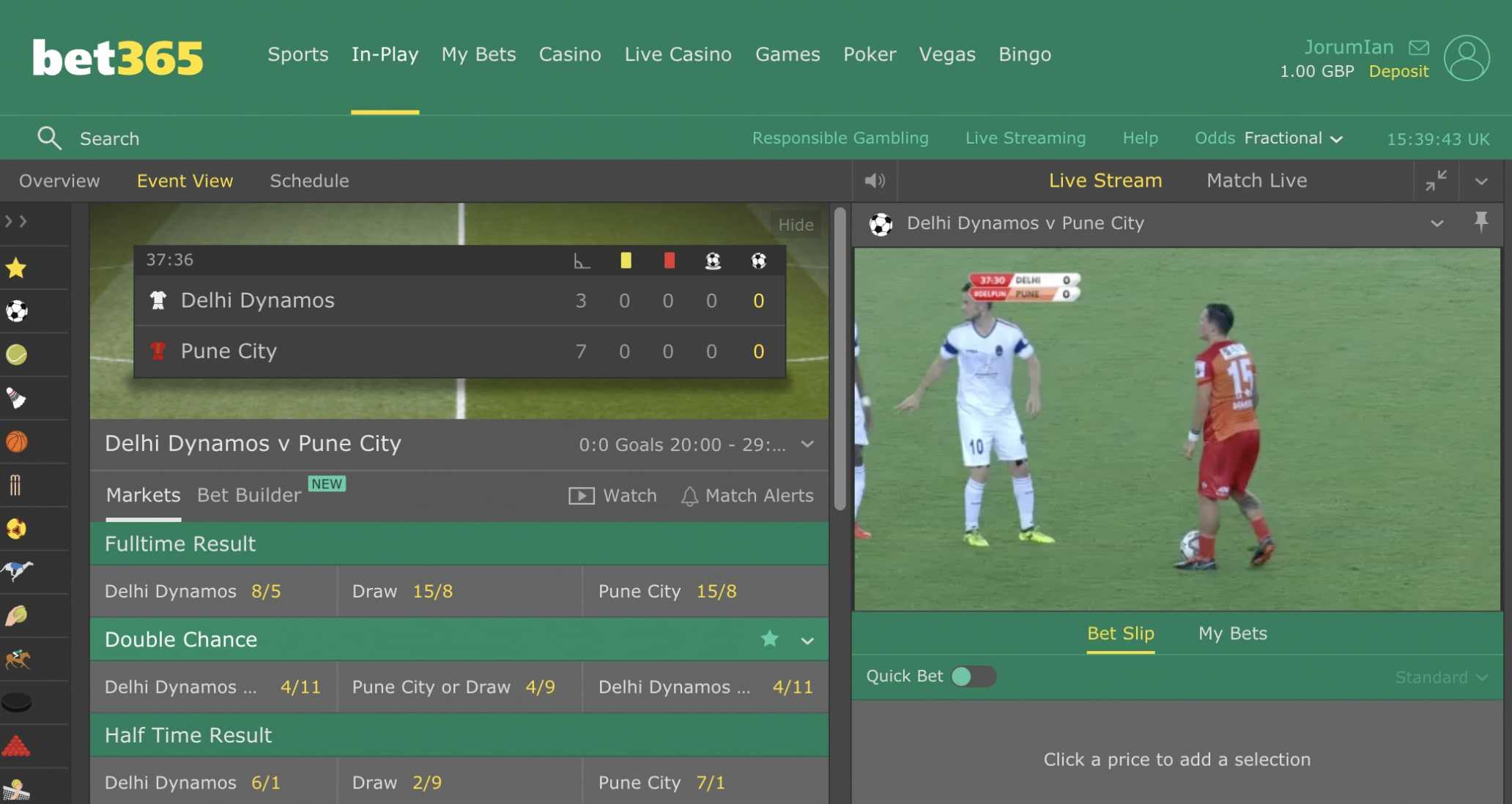 Видеотрансляции bet365